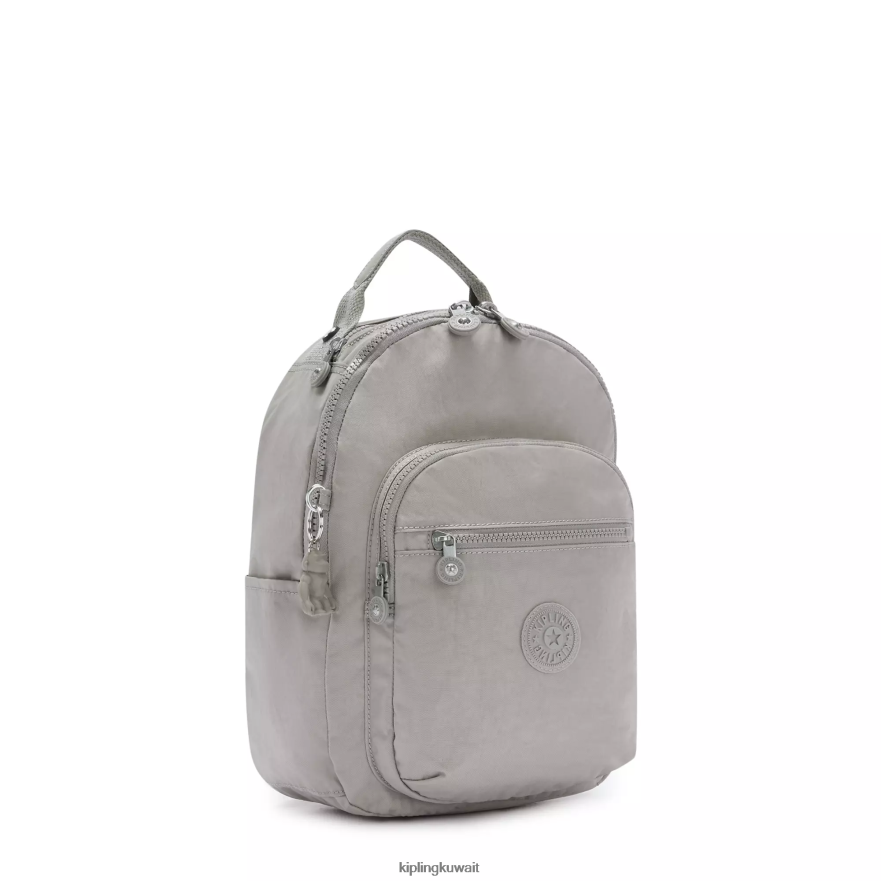 Kipling حقيبة ظهر صغيرة للكمبيوتر اللوحي من سيول نحيف رمادي جريس ZR2RH419 مونوغرامبل