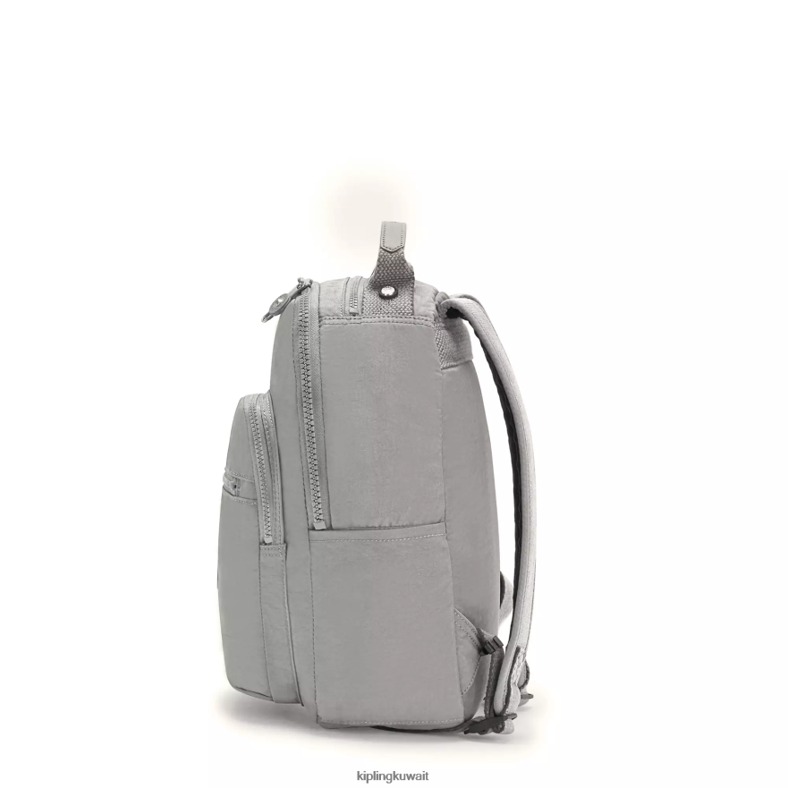 Kipling حقيبة ظهر صغيرة للكمبيوتر اللوحي من سيول نحيف رمادي جريس ZR2RH419 مونوغرامبل