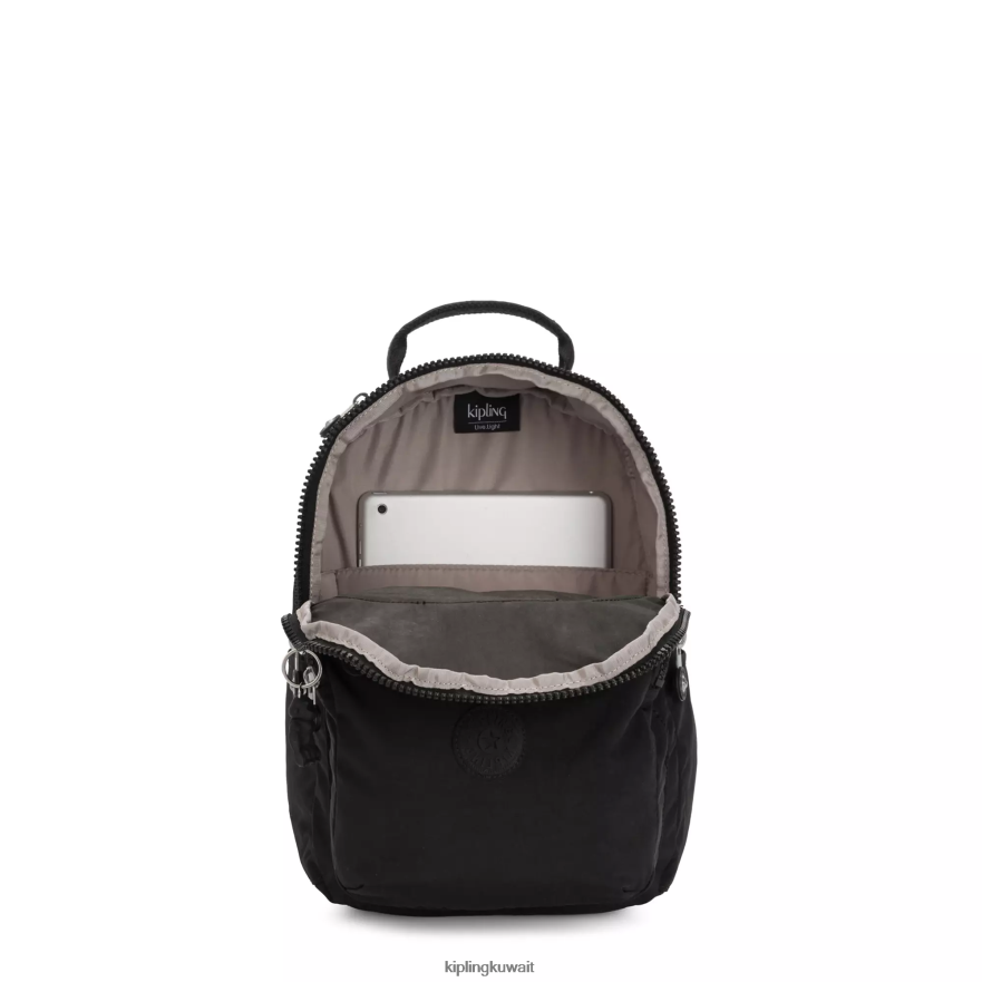 Kipling حقيبة ظهر صغيرة للكمبيوتر اللوحي من سيول نحيف نوير أسود ZR2RH420 مونوغرامبل