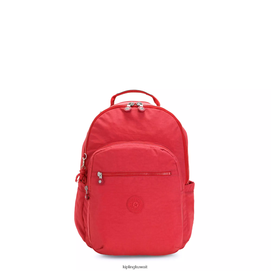 Kipling حقيبة ظهر صغيرة للكمبيوتر اللوحي من سيول نحيف أحمر شفتين ZR2RH422 مونوغرامبل