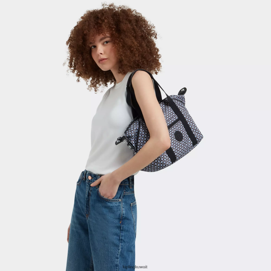 Kipling حقيبة كتف فن ميني مطبوعة نحيف بلاط مسود ZR2RH42 حقائب الكتف