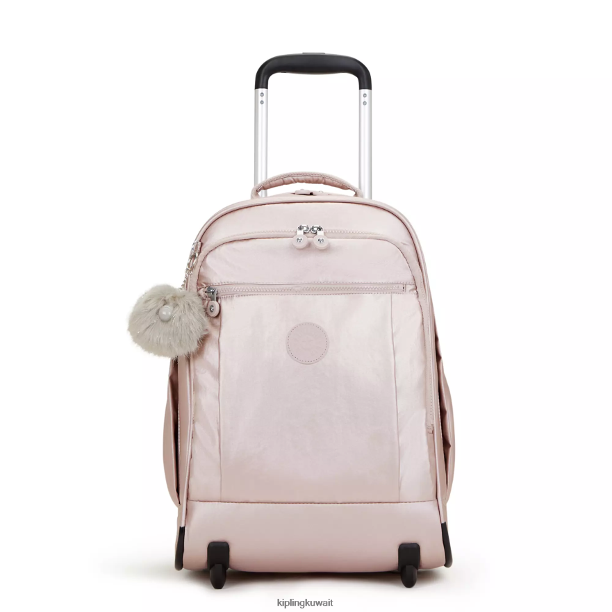 Kipling جيز حقيبة ظهر كبيرة معدنية نحيف وردة معدنية ZR2RH492 حقائب ظهر متدحرجة