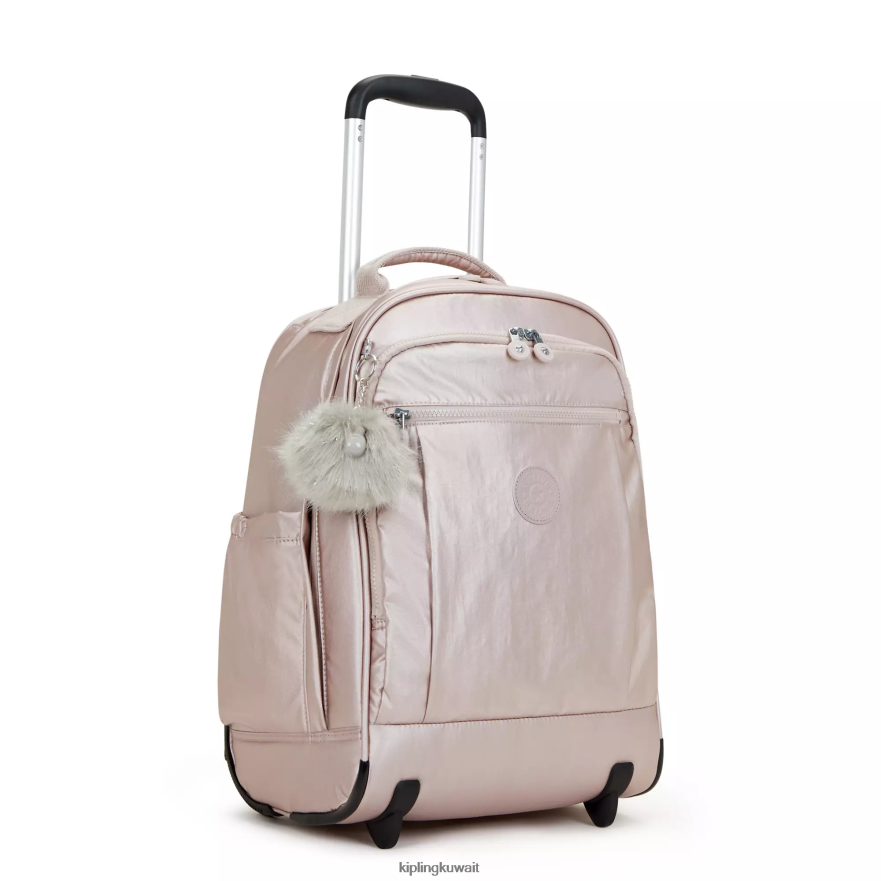 Kipling جيز حقيبة ظهر كبيرة معدنية نحيف وردة معدنية ZR2RH492 حقائب ظهر متدحرجة