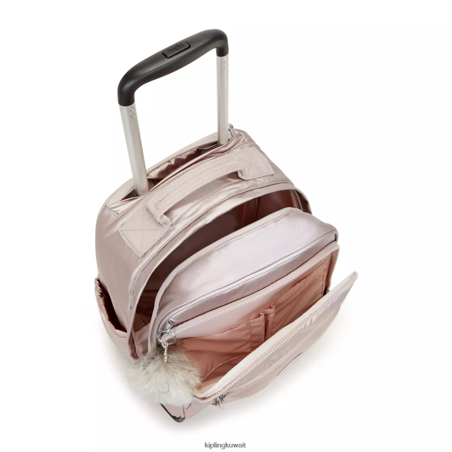 Kipling جيز حقيبة ظهر كبيرة معدنية نحيف وردة معدنية ZR2RH492 حقائب ظهر متدحرجة