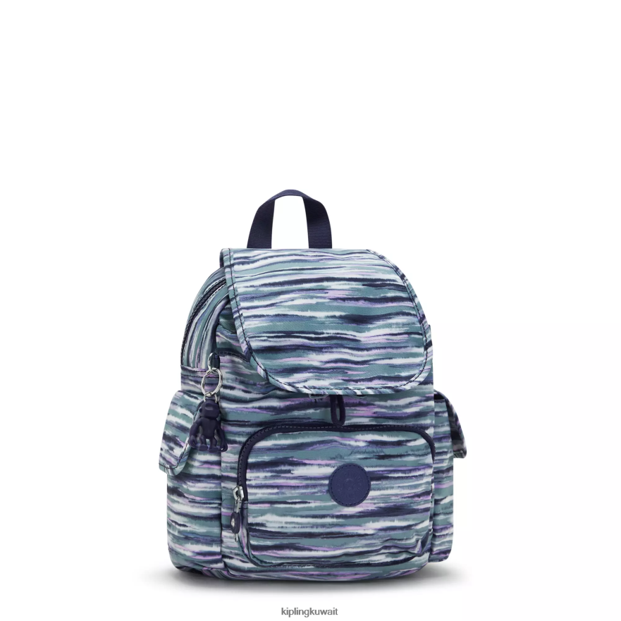 Kipling حقيبة ظهر صغيرة بطبعة سيتي باك نحيف خطوط الفرشاة ZR2RH497 أكياس صغيرة