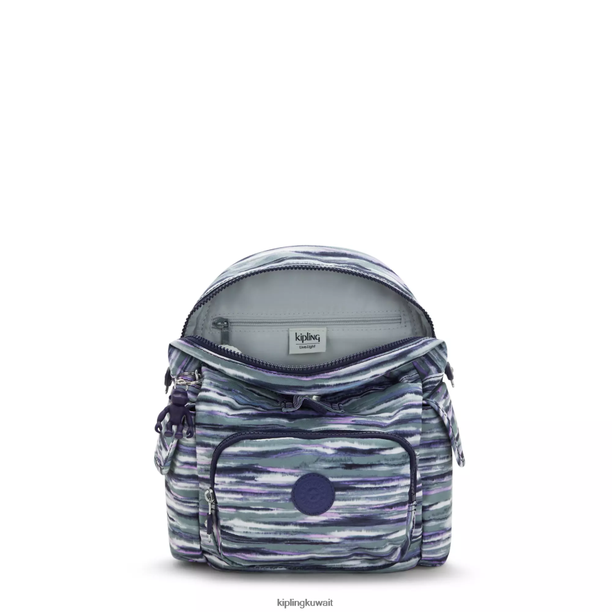 Kipling حقيبة ظهر صغيرة بطبعة سيتي باك نحيف خطوط الفرشاة ZR2RH497 أكياس صغيرة