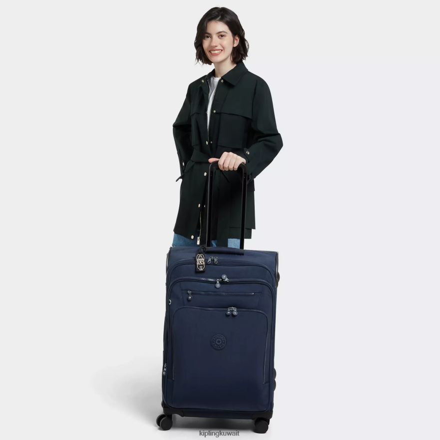 Kipling حقيبة يوري سبين متوسطة الحجم بأربع عجلات نحيف بلو بلو ZR2RH522 الأمتعة المتداول