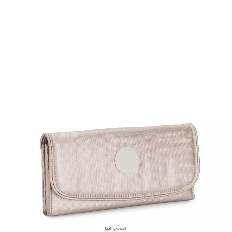 Kipling محفظة موني لاند المعدنية المفاجئة نحيف توهج معدني ZR2RH550 محافظ ومعصم