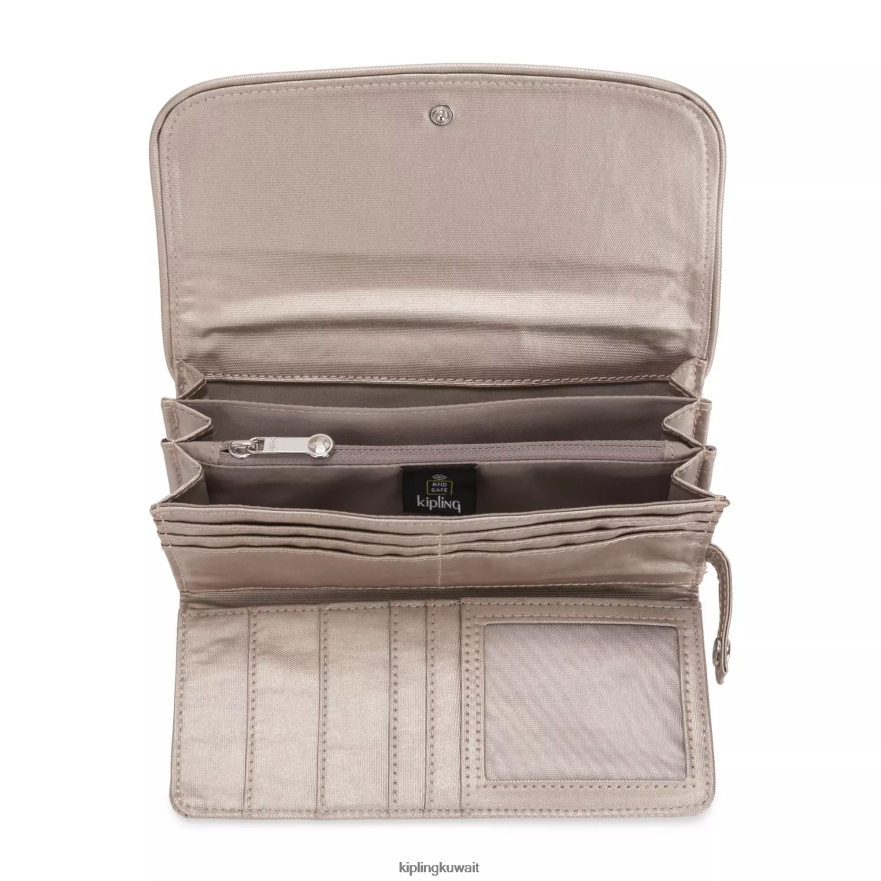 Kipling محفظة موني لاند المعدنية المفاجئة نحيف توهج معدني ZR2RH550 محافظ ومعصم