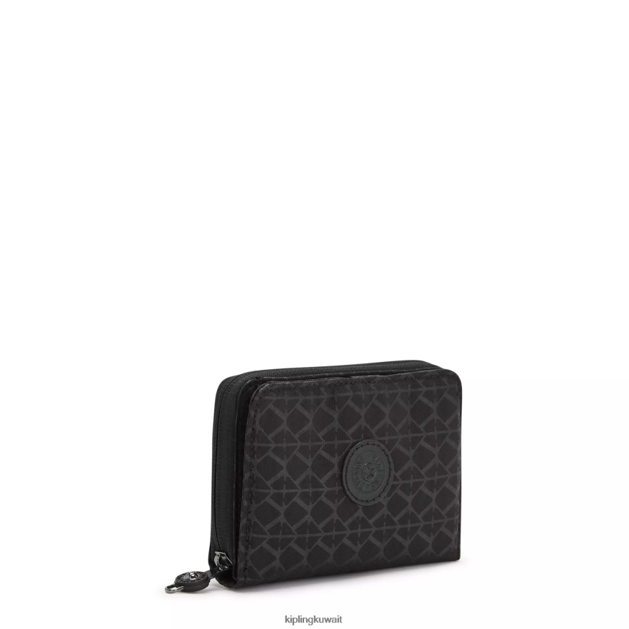 Kipling محفظة نقود صغيرة مطبوعة نحيف أسود ZR2RH555 محافظ ومعصم