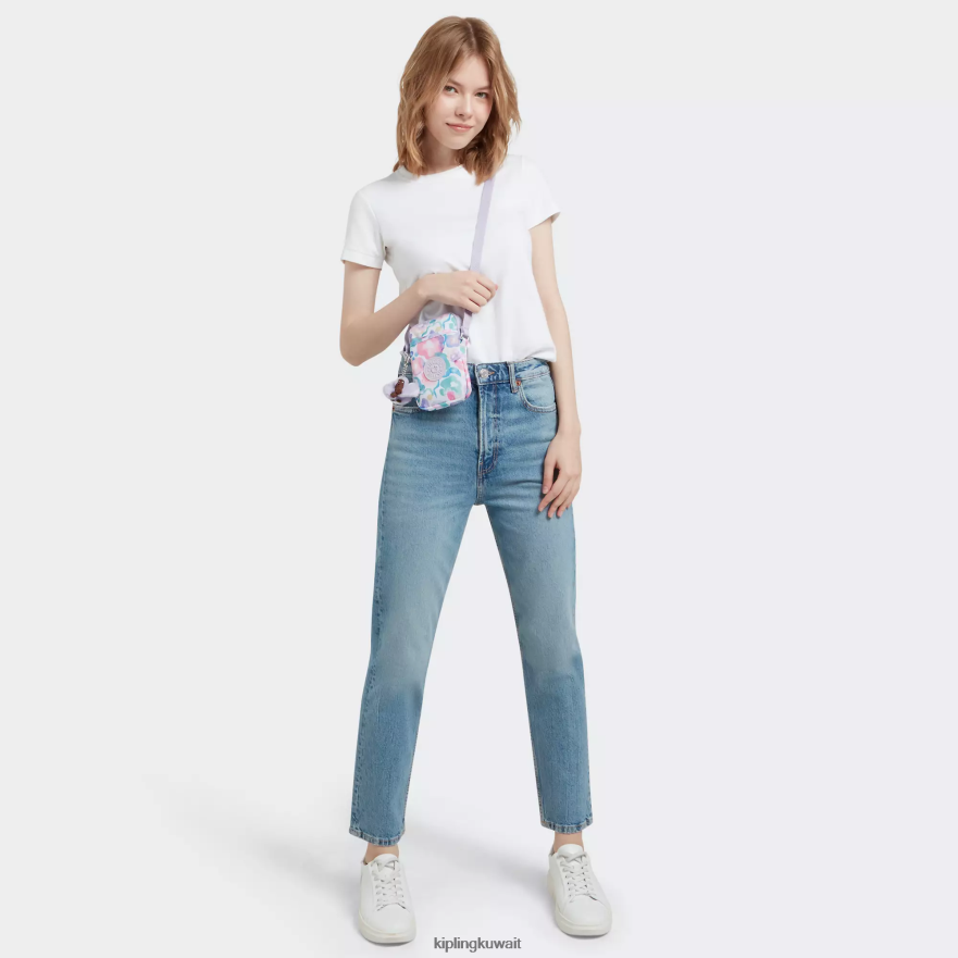 Kipling حقيبة هاتف كروسبودي مطبوعة نحيف زهور أكوا ZR2RH57 حقائب كروسبودي