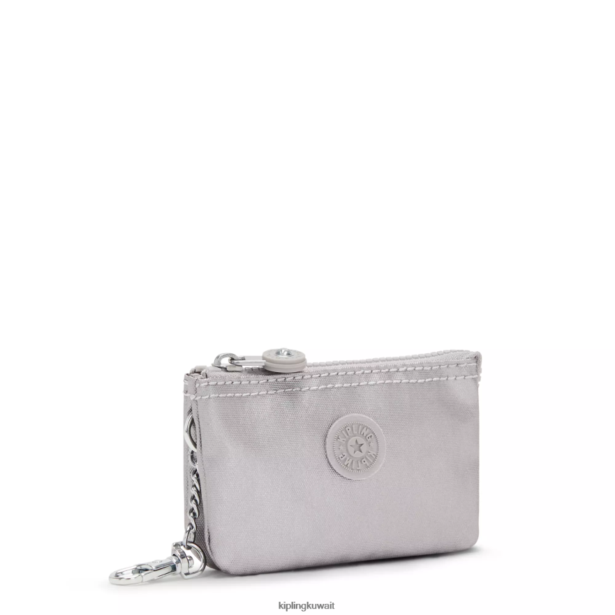 Kipling الإبداع مصغرة الحقيبة سلسلة المفاتيح المعدنية نحيف فضي لامع ZR2RH609 سلاسل المفاتيح