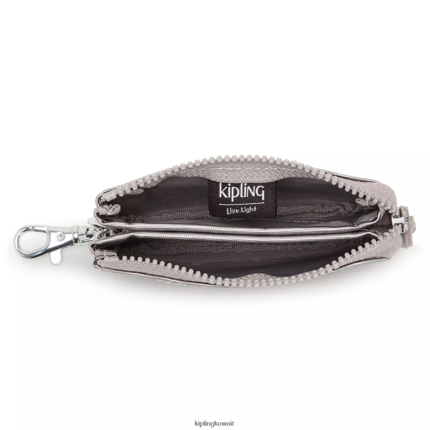 Kipling الإبداع مصغرة الحقيبة سلسلة المفاتيح المعدنية نحيف فضي لامع ZR2RH609 سلاسل المفاتيح