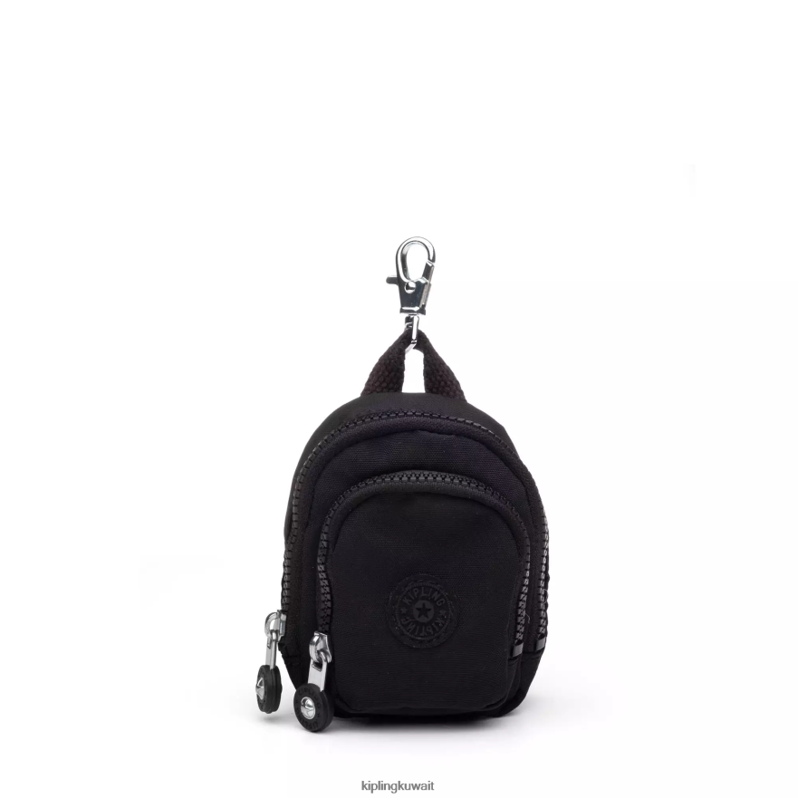 Kipling ميدالية مفاتيح صغيرة من سيول نحيف أسود قاتم ZR2RH616 سلاسل المفاتيح