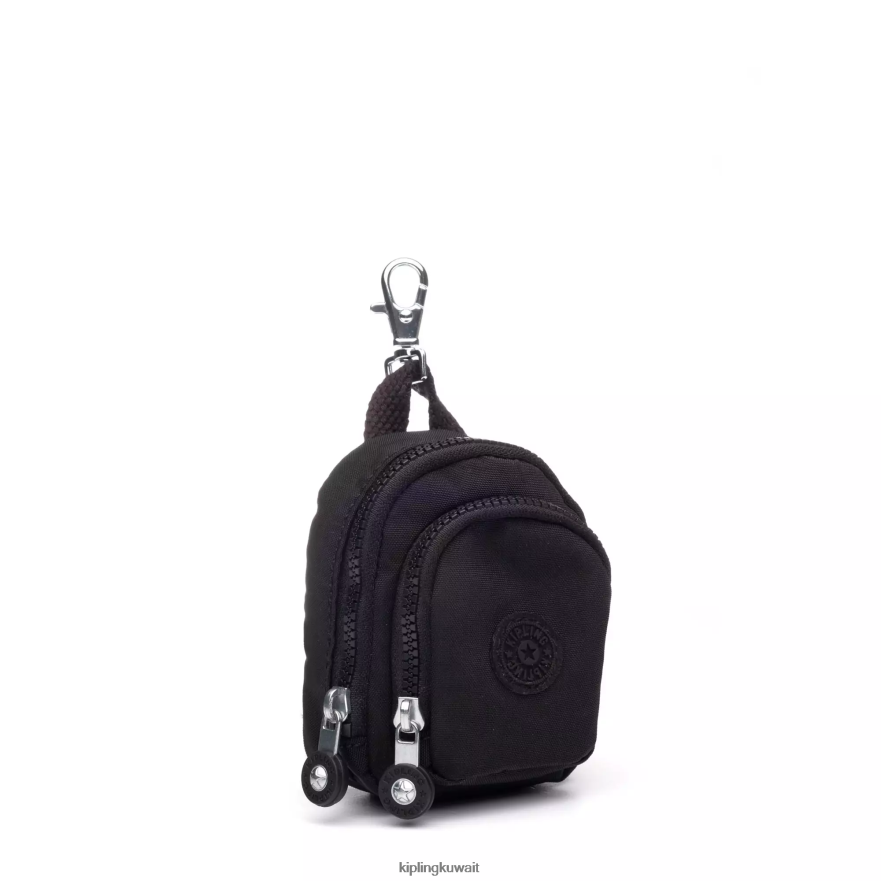Kipling ميدالية مفاتيح صغيرة من سيول نحيف أسود قاتم ZR2RH616 سلاسل المفاتيح