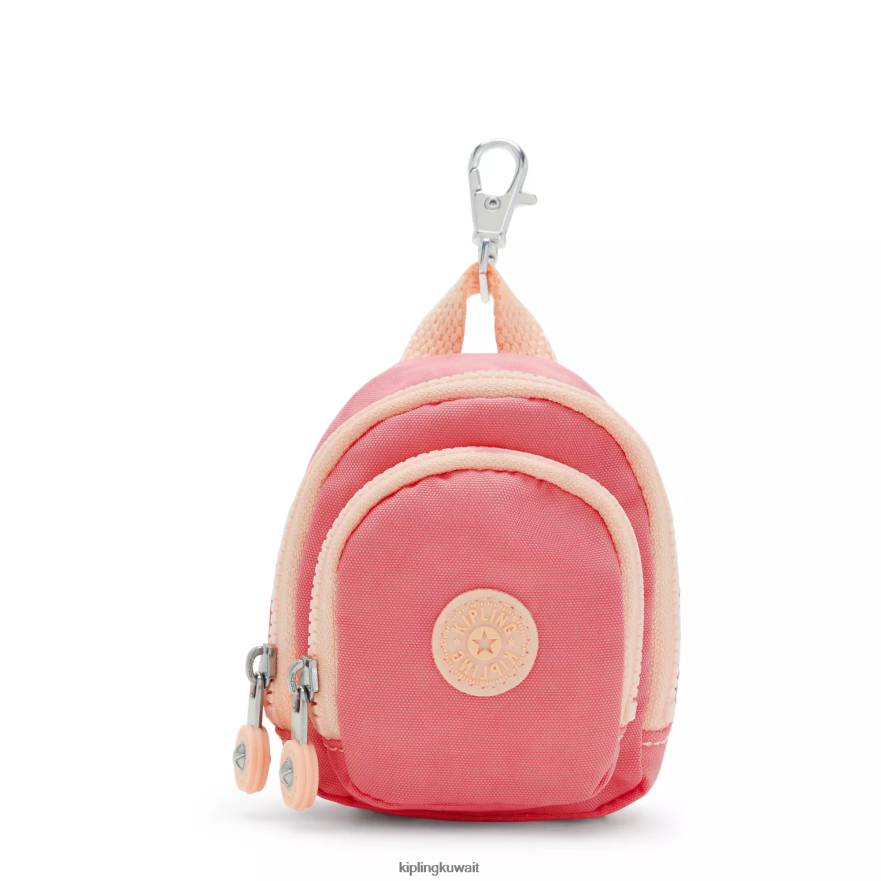 Kipling ميدالية مفاتيح صغيرة من سيول نحيف الفرح الوردي ZR2RH618 سلاسل المفاتيح