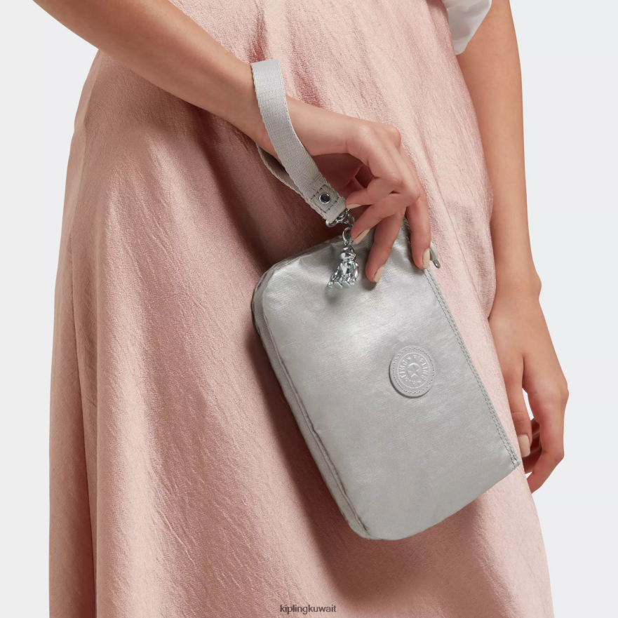 Kipling إبداع معدني كبير جدًا نحيف لامع لامع ZR2RH662 محافظ ومعصم