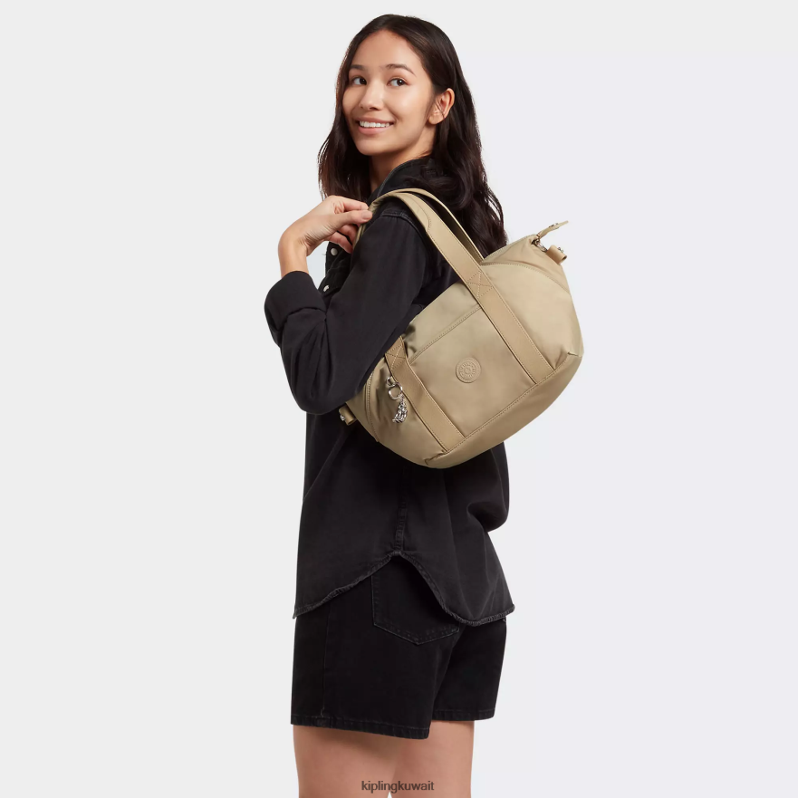 Kipling حقيبة كتف فنية صغيرة نحيف البيج الطبيعي ZR2RH67 حقائب الكتف