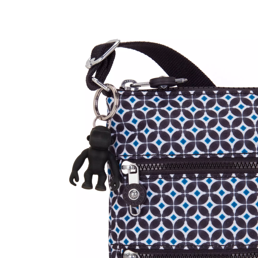 Kipling حقيبة كروس صغيرة بطبعات كيكو نحيف بلاط مسود ZR2RH8 أكياس صغيرة