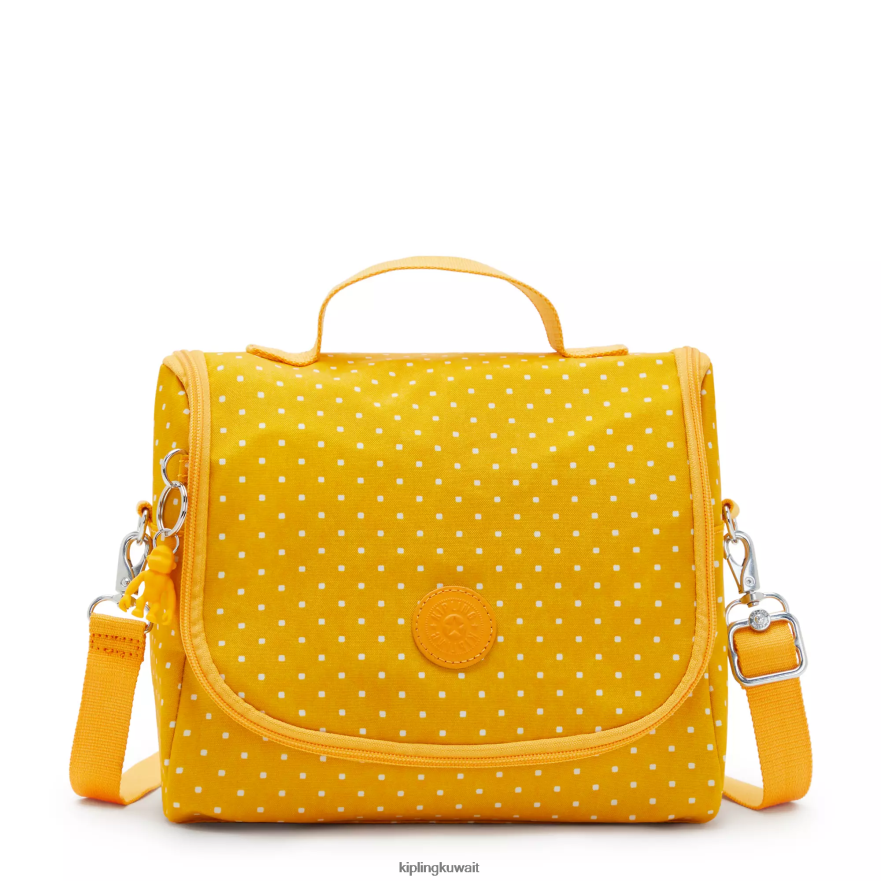 Kipling حقيبة غداء مطبوعة جديدة kichirou نحيف لينة نقطة صفراء ZR2RH637 أكياس الغداء