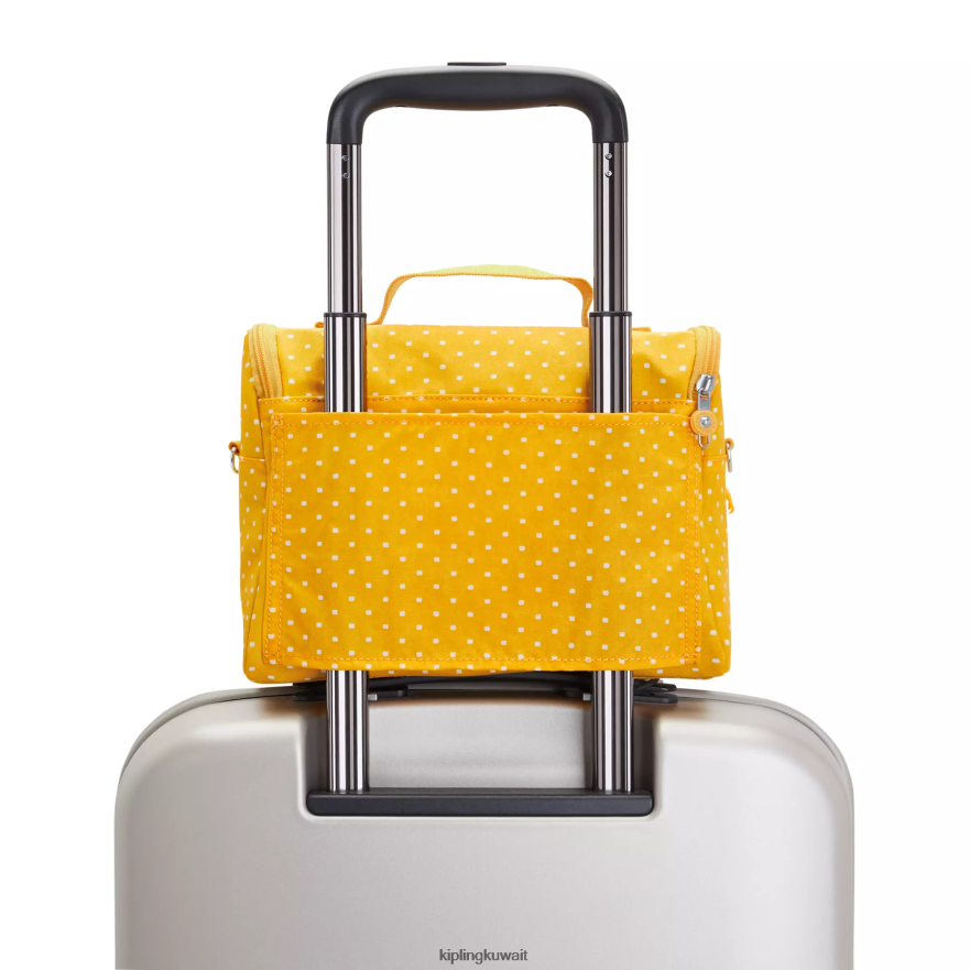 Kipling حقيبة غداء مطبوعة جديدة kichirou نحيف لينة نقطة صفراء ZR2RH637 أكياس الغداء