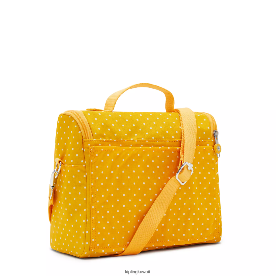 Kipling حقيبة غداء مطبوعة جديدة kichirou نحيف لينة نقطة صفراء ZR2RH637 أكياس الغداء
