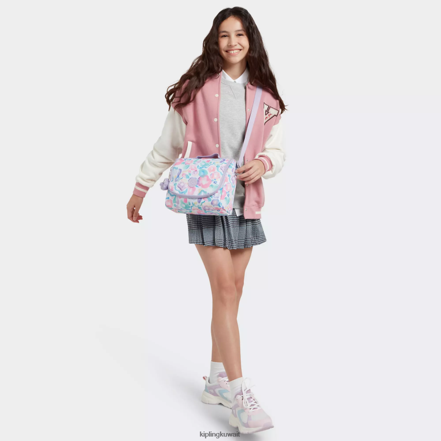 Kipling حقيبة غداء مطبوعة جديدة kichirou نحيف زهور أكوا ZR2RH642 أكياس الغداء