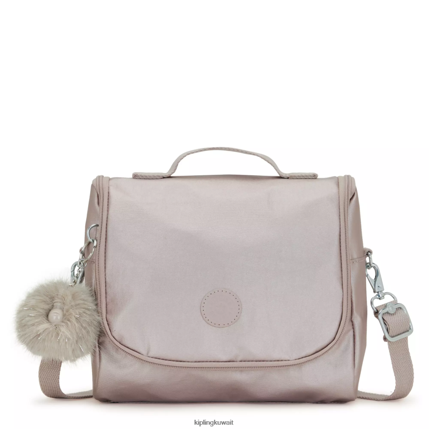 Kipling حقيبة غداء معدنية جديدة kichirou نحيف وردة معدنية ZR2RH655 أكياس الغداء