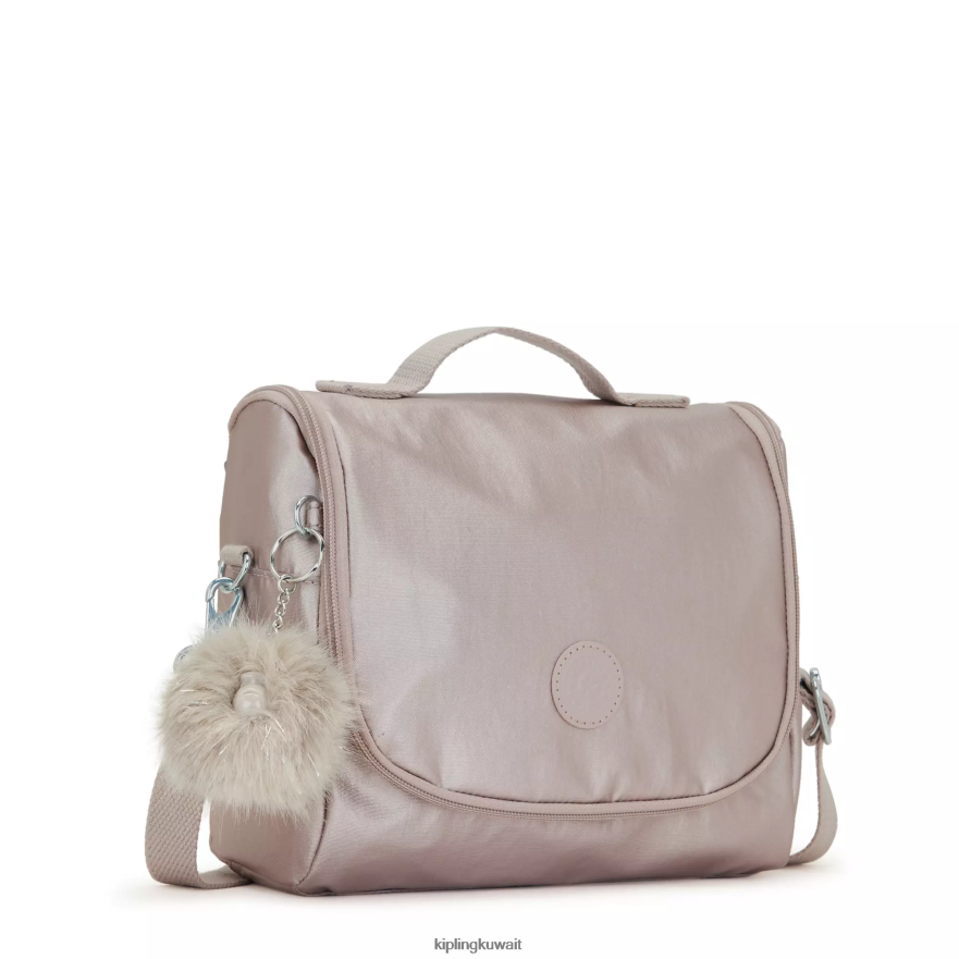 Kipling حقيبة غداء معدنية جديدة kichirou نحيف وردة معدنية ZR2RH655 أكياس الغداء